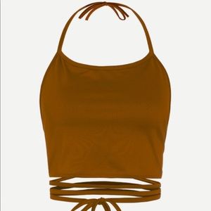 Halter Neck Lace Up Cami Top